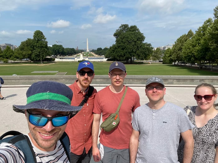 Five NICD data scientists enjoying a day off in Washington DC during ICML
