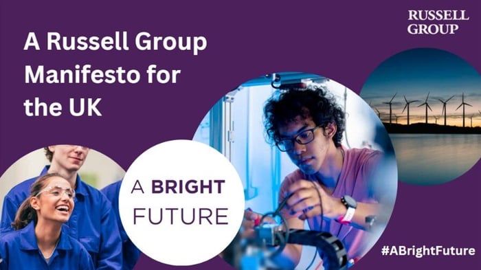 Russell Group graphic which reads 'A Bright Future'