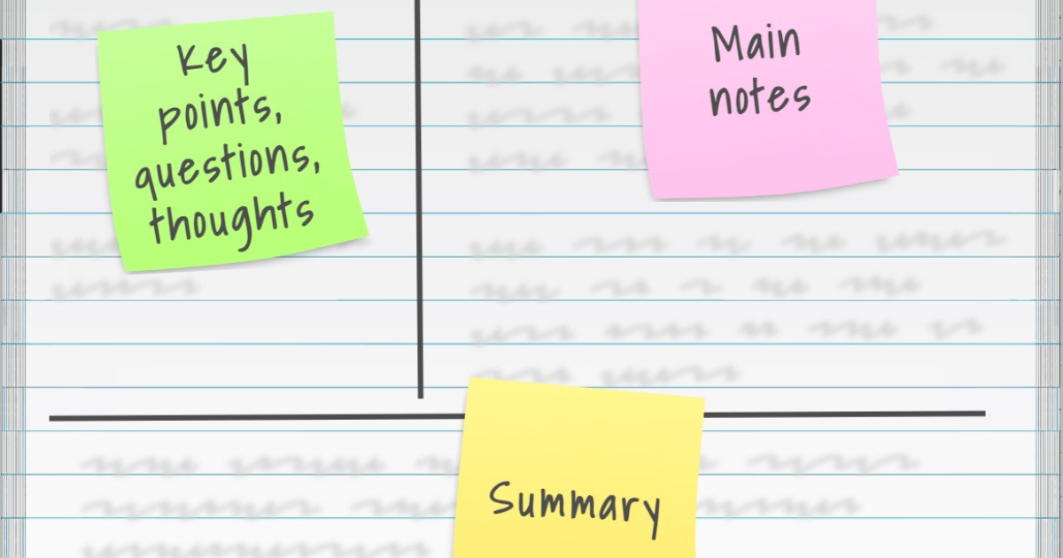Example of Cornell notes
