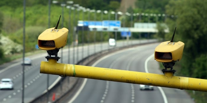 Speed camera over a motorway