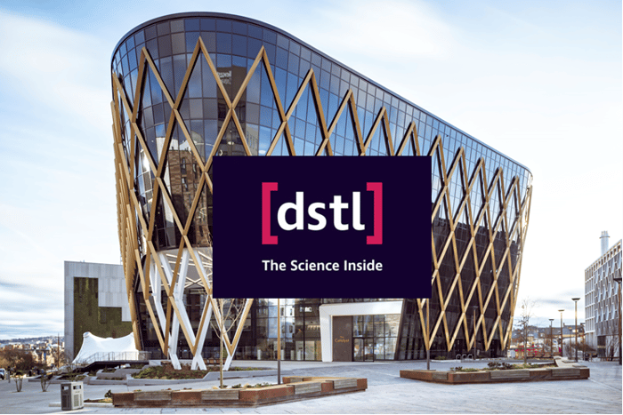 The Catalyst building + the Defence Science and Technology Laboratory logo