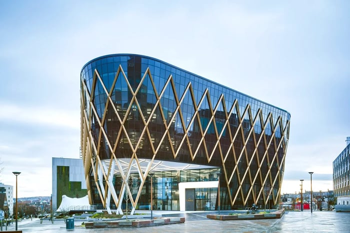 An image of the Catalyst, the home of the National Innovation Centre for Data, experts in cutting edge data science and AI (artificial intelligience).